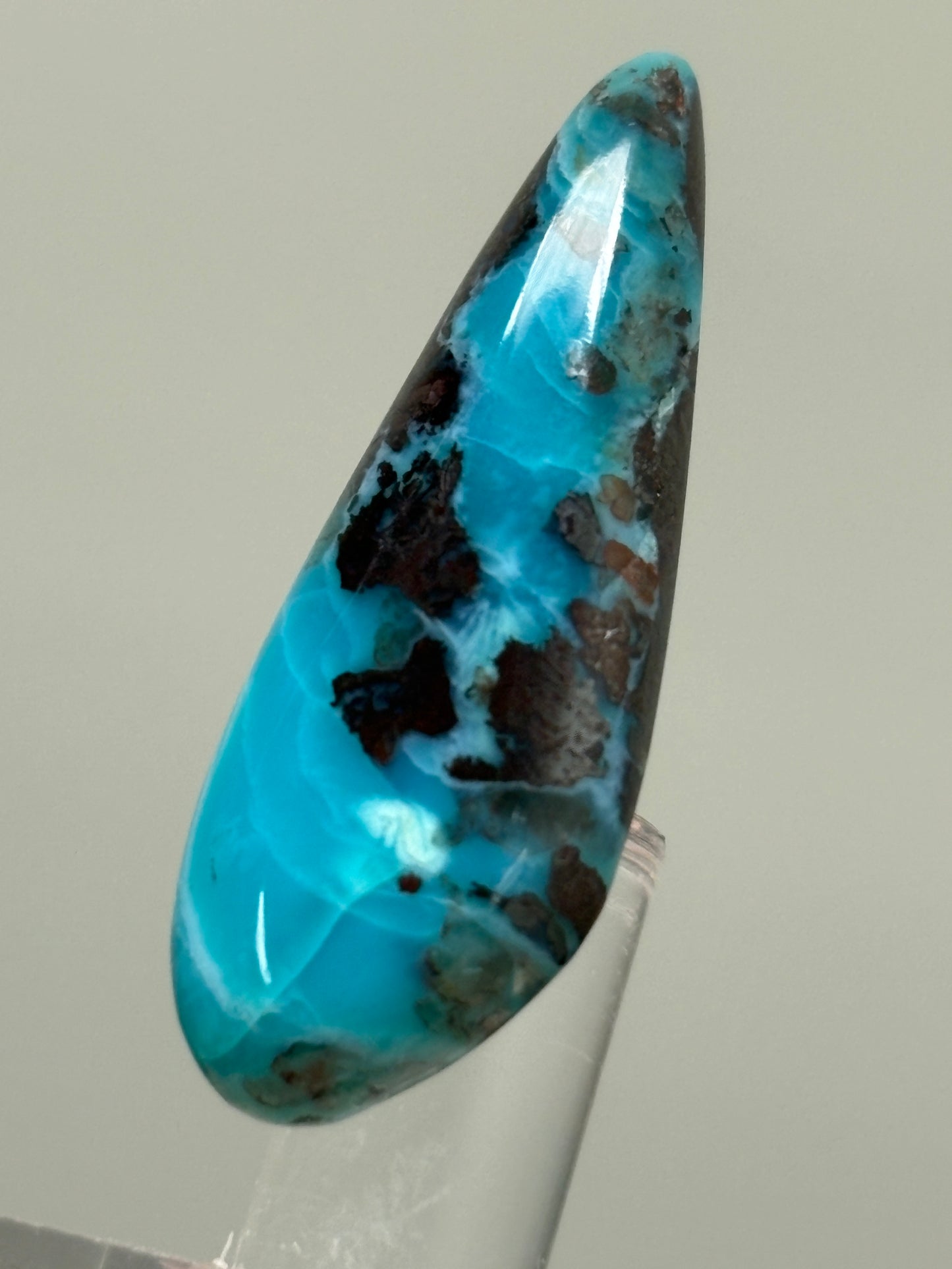 Gem silica and cuprite cabochon