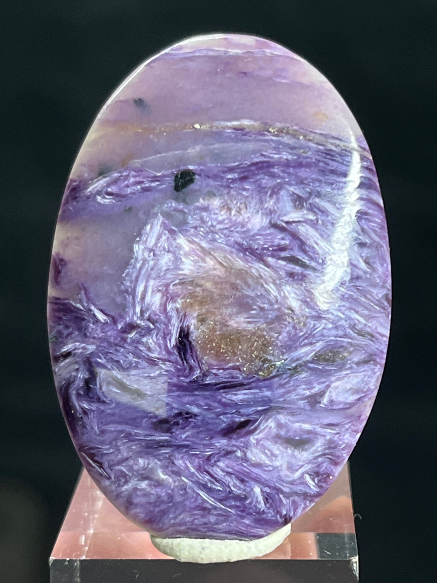 Charoite cabochon doublet