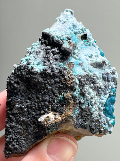 Chrysocolla on Quartz point