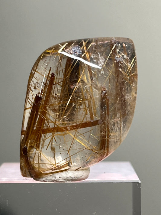 Rutile in Quartz cabochon