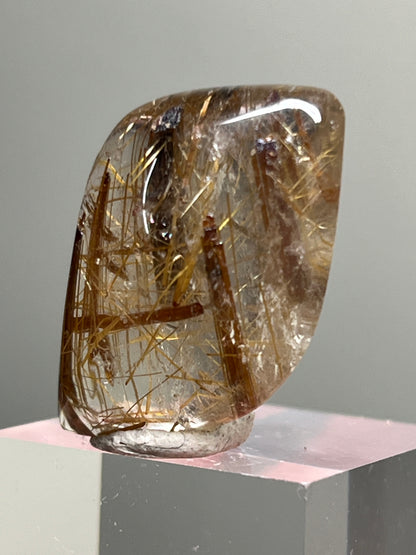 Rutile in Quartz cabochon