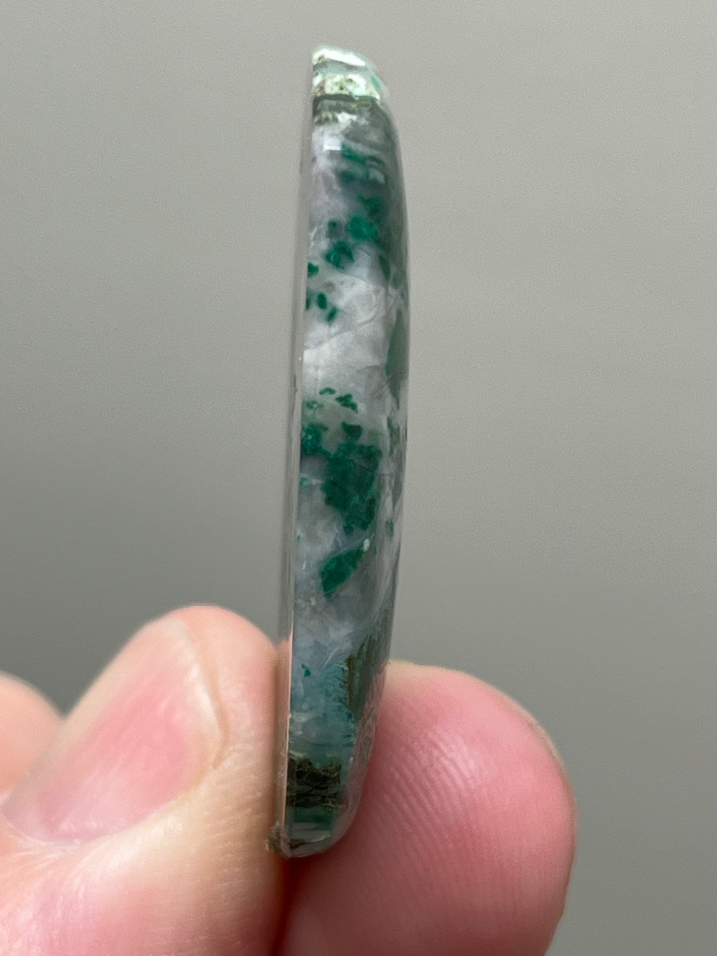 Malachite, Chrysocolla, and Quartz Cabochon