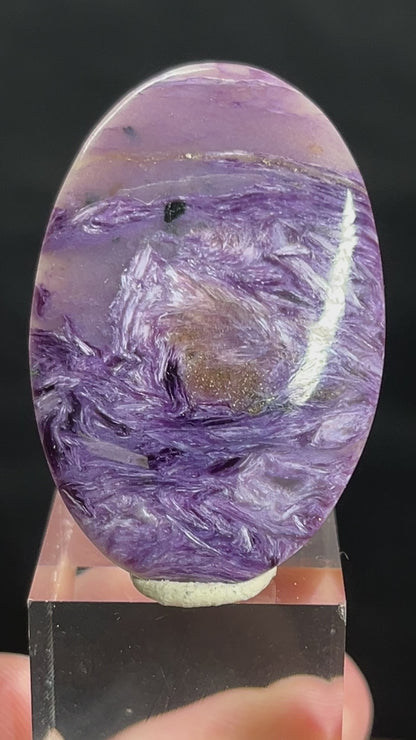 Charoite cabochon doublet